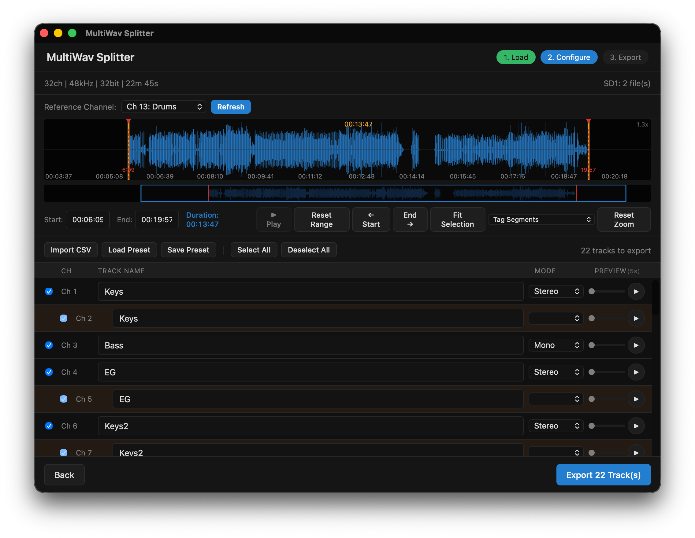 MultiWav Splitter 앱 스크린샷